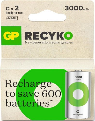 Afbeelding laden in galerijviewer, Gp nimh oplaadbare batterij c 3000ma blister(2) - 3311460
