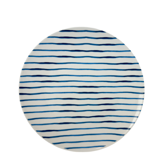 Gusta bord strepen blauw ø20cm