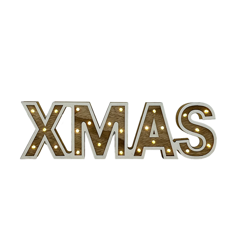 Afbeelding laden in galerijviewer, H s letters hout led xmas 25led 38cm
