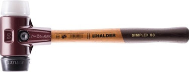 Halder kunststofhamer | lengte 350 mm hoofd-d. 50 mm | middelhard hout | rubber zwart superplastic wit | 1 stuk - 3027.050 3027.050
