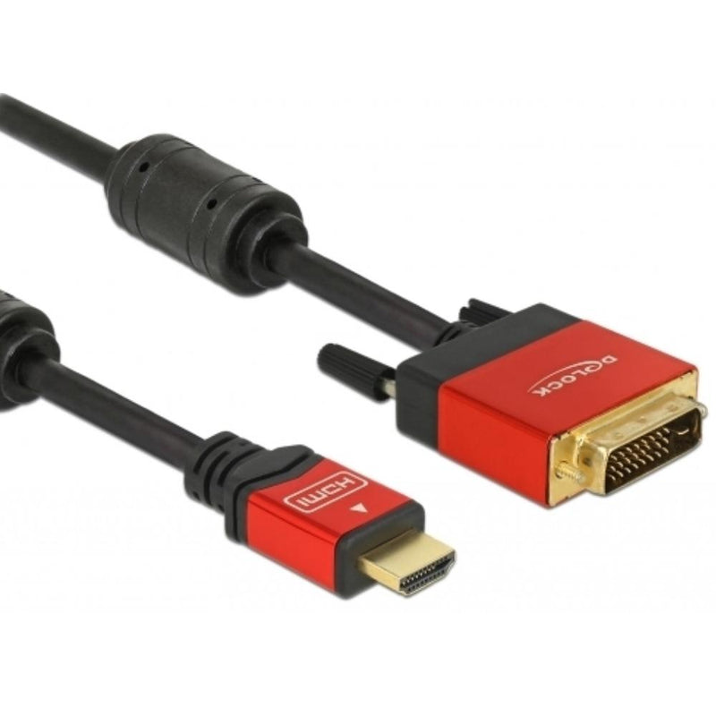 Afbeelding laden in galerijviewer, Delock high speed hdmi a (male) > dvi (male) adapter (zwart, 2 meter)
