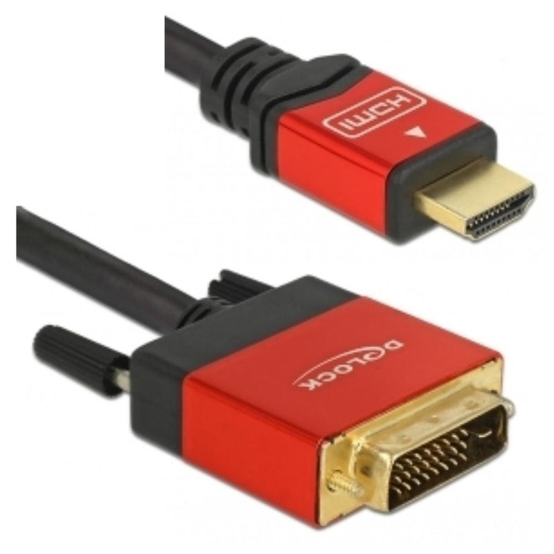 Afbeelding laden in galerijviewer, Delock high speed hdmi a (male) > dvi (male) adapter (zwart, 2 meter)
