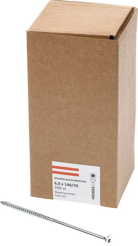 Afbeelding laden in galerijviewer, Hoenderdaal fasteners hoenderdaal spaanplaatschroef verzinkt platkop deeldraad torx tx25 6.0x140 70 | 100 stuks - 0206.01.51001
