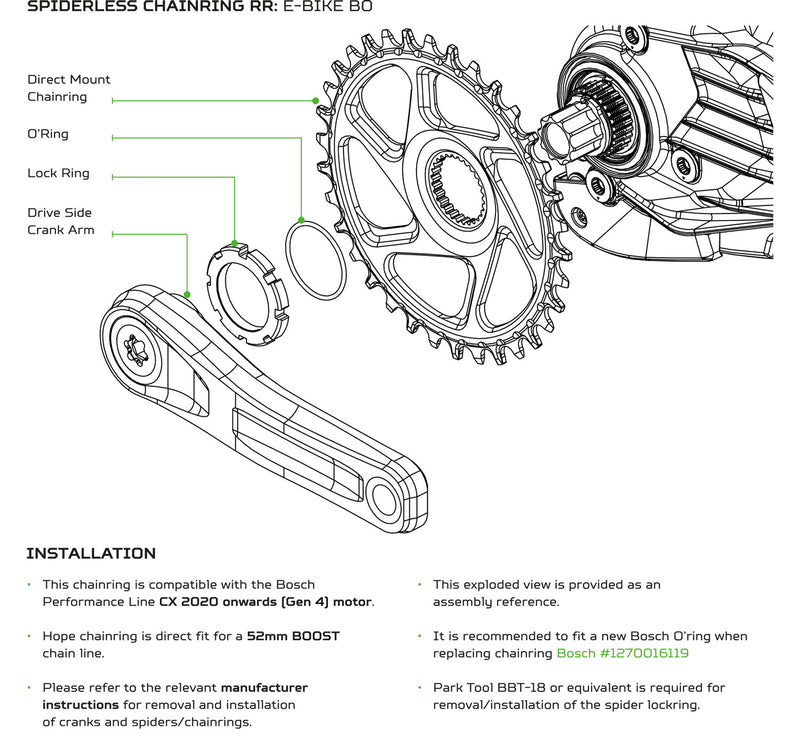 Afbeelding laden in galerijviewer, Hope r22 e-bike chainring direct mount bosch gen4
