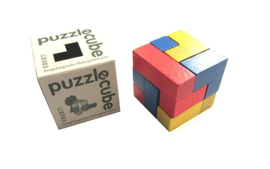 Ebert houten puzzel kubus (gekleurd)