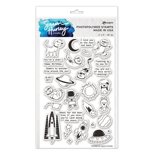 Ranger ink ranger • simon hurley create. clear stamps space friends