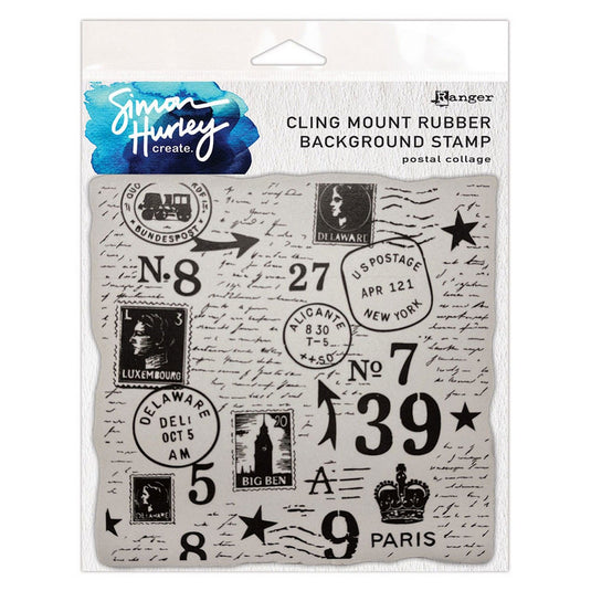 Ranger ink ranger • simon hurley create. background stamp postal collage