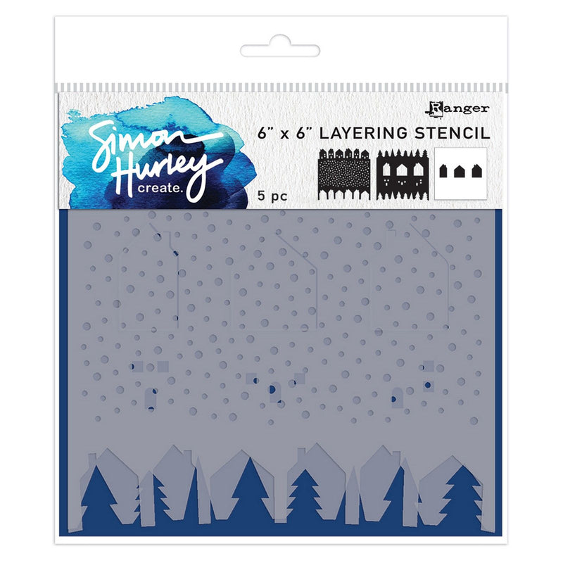 Afbeelding laden in galerijviewer, Ranger ink ranger • simon hurley create, winter scene maker stencil set 3 pieces
