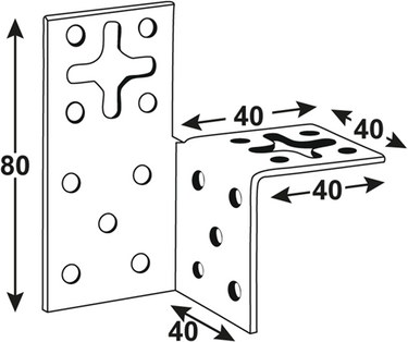 Connex latverbinding links 40x40x80x2 bvz - hvb4386