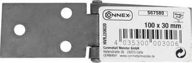 Connex tafelscharnier 100x30 rvs - hvrj20020
