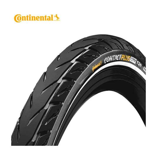 Continental contact plus city clincher tyre 26x2.15 e-50 reflex, zwart bandenmaat 55-559 | 26x2,15