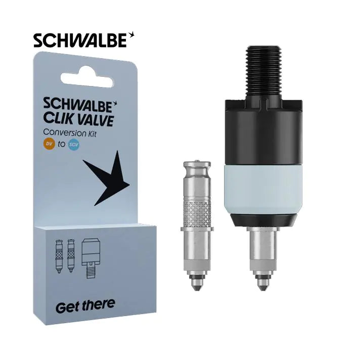Afbeelding laden in galerijviewer, Schwalbe ventiel conversiekit clik dv-scv + pompkop adapter
