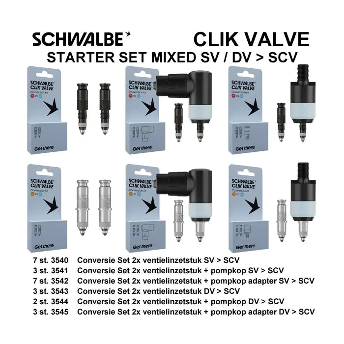 Afbeelding laden in galerijviewer, Schwalbe benelux b.v. schwalbe ventiel conversiekit clik sv-scv dv-scv 25-delig
