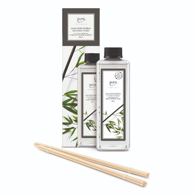 Afbeelding laden in galerijviewer, Ipuro geurdiffuser navulling black bamboo 500ml
