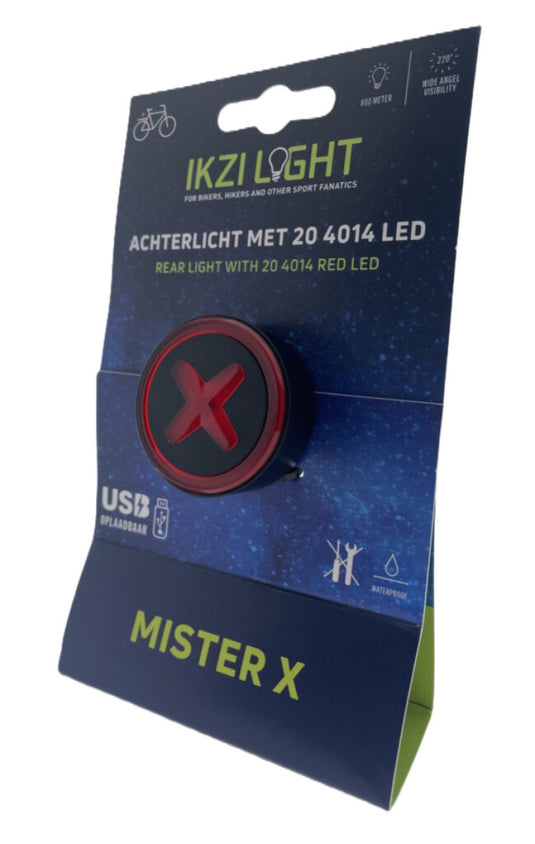 Buzaglo ikzilight achterlicht mr x met 4014 led, usb-oplaadbaar