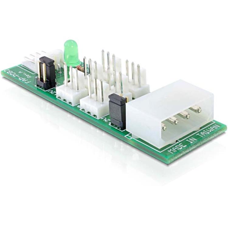 Afbeelding laden in galerijviewer, Delock distribution board 6x fan 5v 12v adapter

