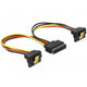 Delock 15-pin sata (male) naar 2x 15-pin sata (female) 90° splitterkabel (0,15 meter)