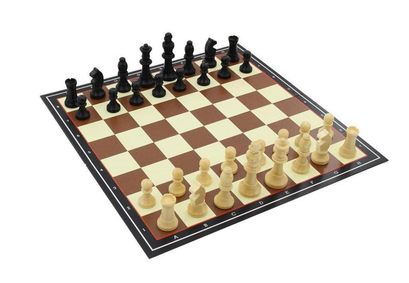 Afbeelding laden in galerijviewer, Jumbo schaken 1 kartonnen bord (30x30cm) met 32 houten stukken.
