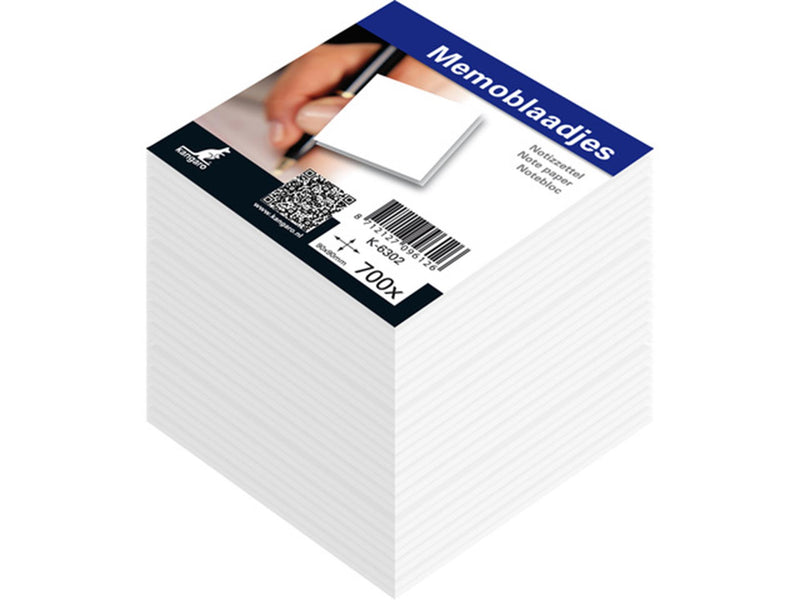 Afbeelding laden in galerijviewer, Kangaro memoblok kubusvulling 9x9x9cm wit
