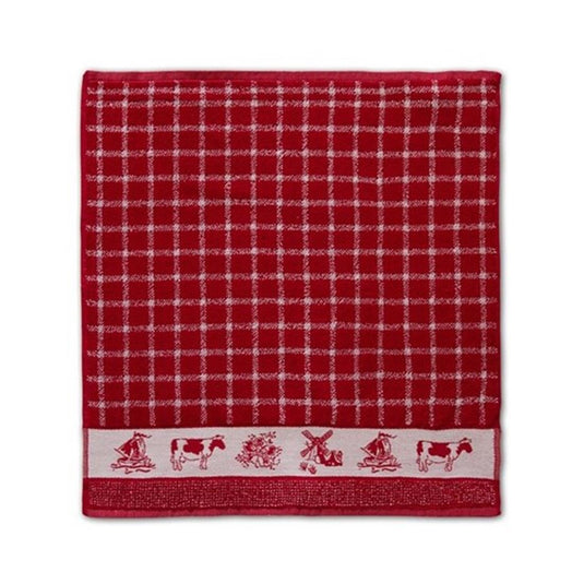 Ddddd keukendoek dutchie rood 50x55cm 6 stuks