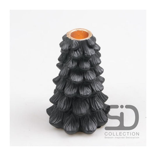 Season inspired decoration kaarsenstandaard 10x10x15 zwart