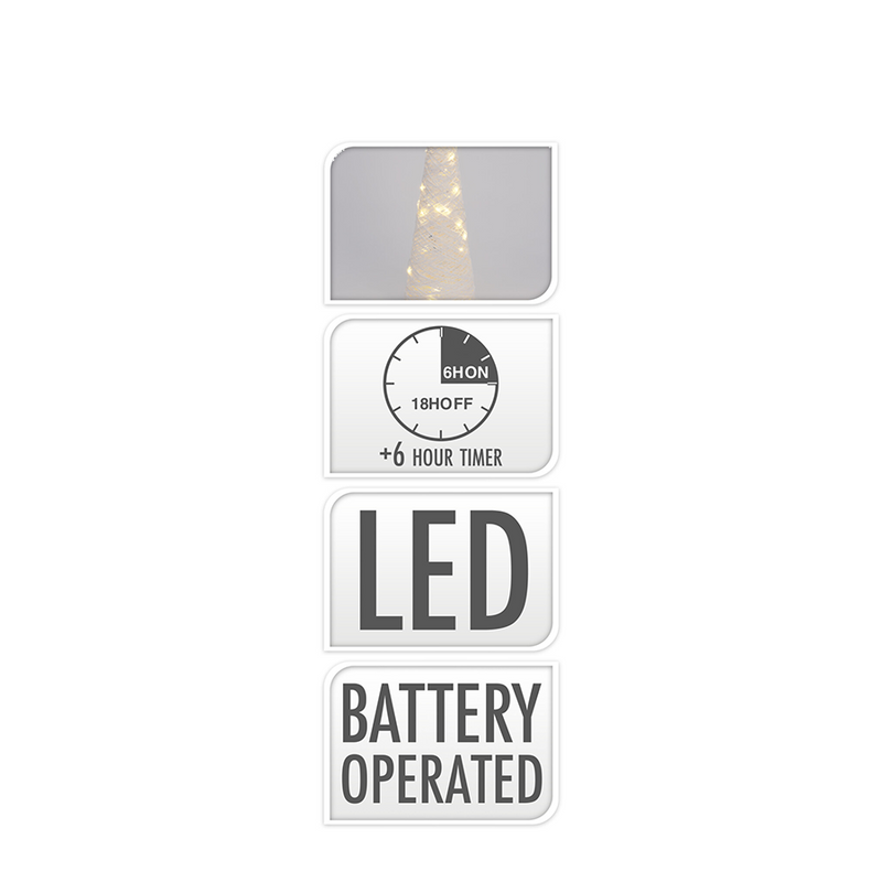 Afbeelding laden in galerijviewer, Kegel led wit 30 leds 58cm
