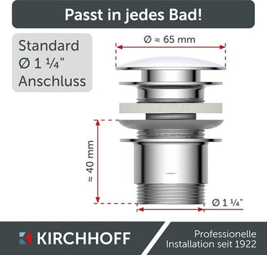 Kirchhoff universele wastafelafvoergarnituur, pop-up 1 1 4 (5 4 ) | chroom - 98807330