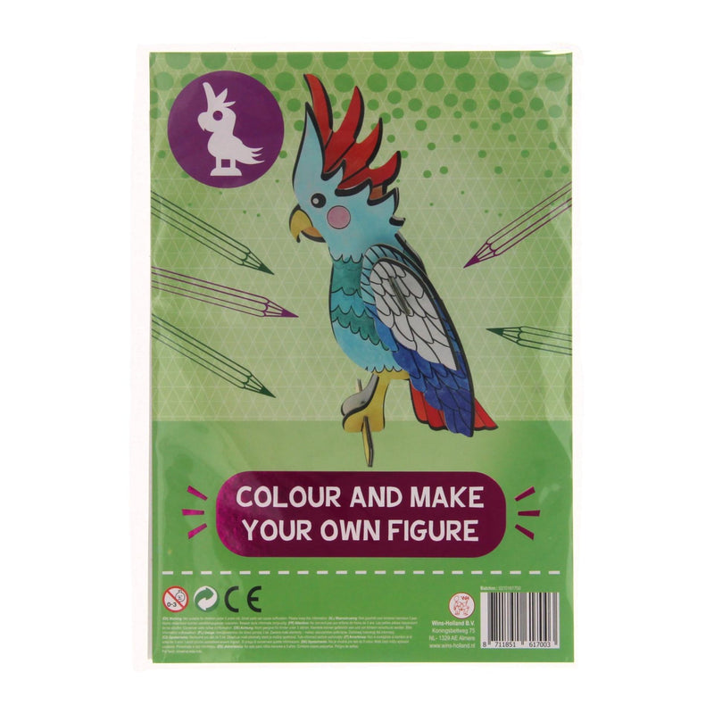 Afbeelding laden in galerijviewer, Kleur en maak je eigen vogelfiguur 24x17cm
