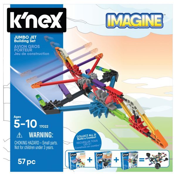 Afbeelding laden in galerijviewer, Bot-i knex imagine jumbo jet building set 57-delig constructieset
