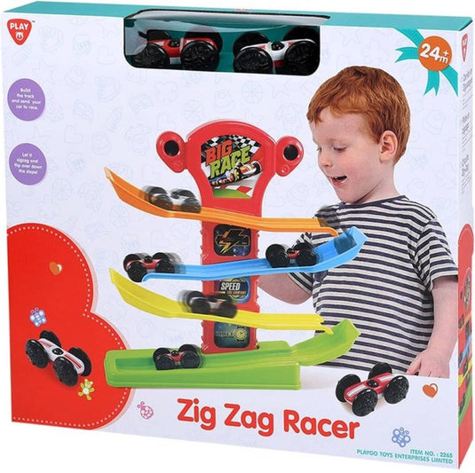 Playgo - zig zag racer autobaan met 2 race auto's