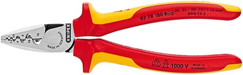 Knipex 97 serie - krimptang - 180mm - vde isolatie - ergonomisch
