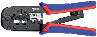 Knipex krimptang 97 51 10 sb (blauw rood, rj-11 12 en rj-45 stekker)