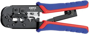 Knipex krimptang 97 51 10 sb (blauw rood, rj-11 12 en rj-45 stekker)
