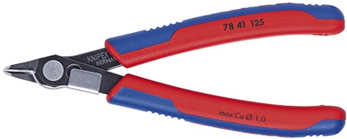 Knipex electronic super knips 78 41 125 elektronica-tang (rood blauw)