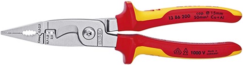Knipex installatietang 1000v - 200mm - verchroomd - rood