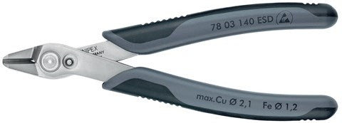 Knipex electronic super knips xl esd 78 03 140 esd elektronica-tang (grijs)