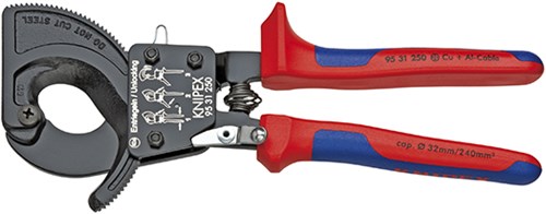 Knipex kabelschaar (ratelprincipe) met meer-componentengrepen 250 mm - 9531250