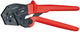 Knipex krimptang 97 52 06 (rood zwart, ovale krimp, openingsveer)