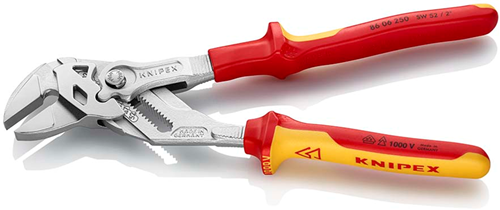 Afbeelding laden in galerijviewer, Knipex sleuteltang | 250 mm lengte | tang en schroefsleutel in eén | geïsoleerd | meer-componentengrepen - 86 06 250 sb
