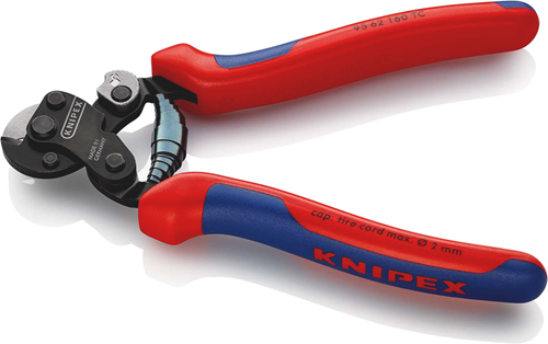 Afbeelding laden in galerijviewer, Knipex staaldraadschaar voor bandenkoord | meer-componentengrepen | gebruineerd | lengte 160 mm - 95 62 160 tc
