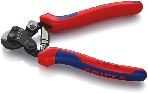 Afbeelding laden in galerijviewer, Knipex staaldraadschaar | voor zeer stevige draadkabels | meer-componentengrepen | gebruineerd | lengte 160 mm - 95 62 160 sb
