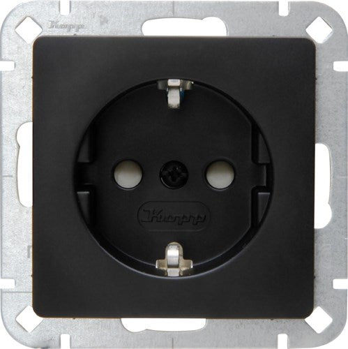 Enzo kopp hk05 mat zwart inbouw stopcontact ra + kinderbeveiliging - 4621700