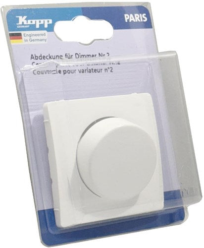 Afbeelding laden in galerijviewer, Enzo kopp paris arctic wit afdekplaat + knop dimmer - 4625030
