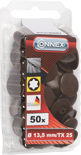 Afbeelding laden in galerijviewer, Connex afdekkap tx25 d13 pvc 50st br - ky3180087
