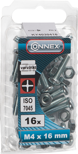Afbeelding laden in galerijviewer, Connex metaalschroef cy-k m4x16 16st vz - ky4030416
