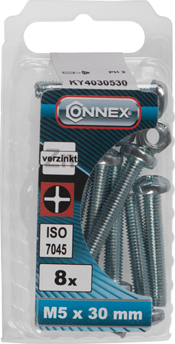 Afbeelding laden in galerijviewer, Connex metaalschroef cy-k m5x30 8st vz - ky4030530
