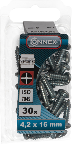 Afbeelding laden in galerijviewer, Connex plaatschroef pank 4.2x16 30st vz - ky4064216

