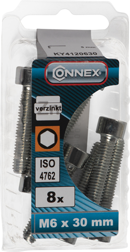 Afbeelding laden in galerijviewer, Connex binnenzeskantbout cy m6x30 8st vz - ky4120630
