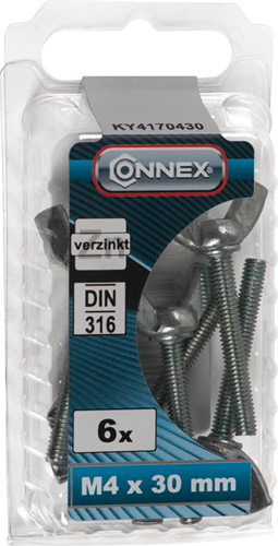 Afbeelding laden in galerijviewer, Connex vleugelbout m4x30 6st vz - ky4170430
