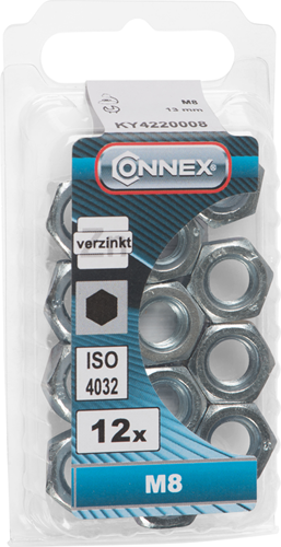 Afbeelding laden in galerijviewer, Connex zeskantmoer m8 12st vz - ky4220008
